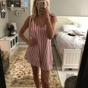 Pink Striped Mini Dress